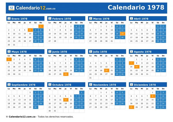 Calendario 1978