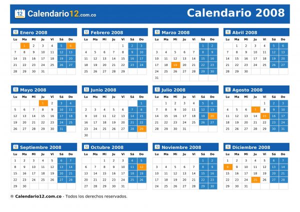 Calendario 2008