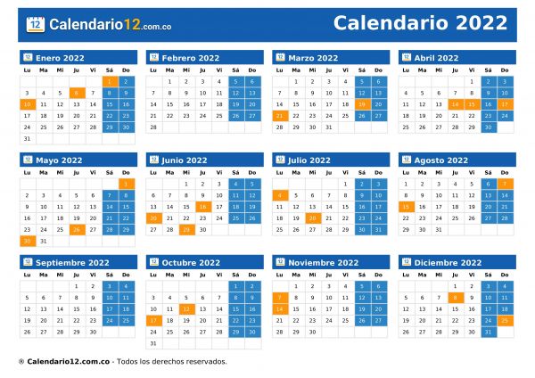Calendario 2022